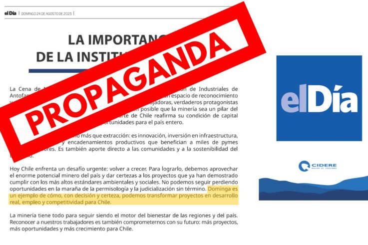 Diario El Día Propaganda a favor de Dominga y CIDERE