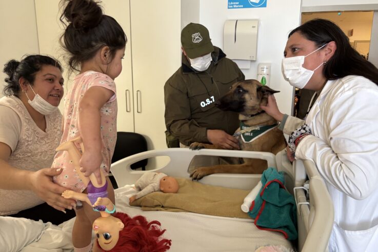 Hospital de Ovalle recibe visita de dupla canina del OS7 de Carabineros