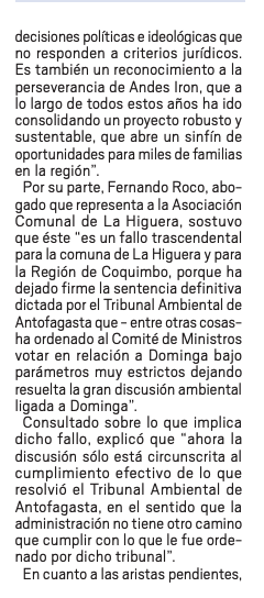 Fernando Roco Minera Dominga