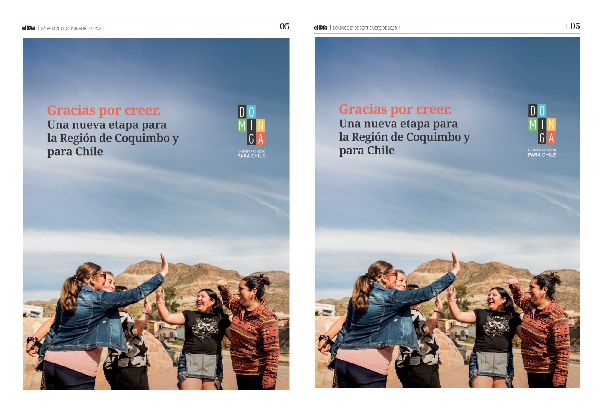 Publicidad Diario El Día Minera Dominga 